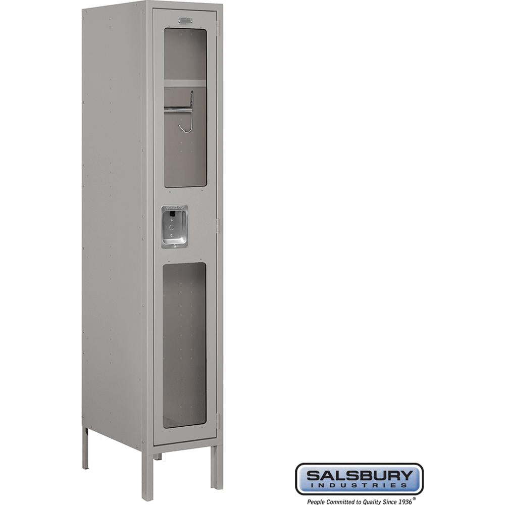 12" Wide Single Tier See-Through Metal Locker - 1 Wide - 5 Feet High - 18" Deep by Salsbury