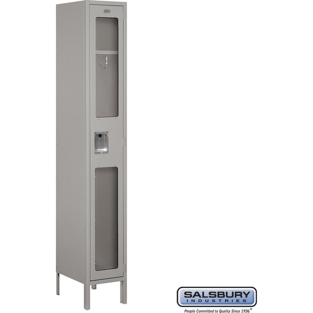 12" Wide Single Tier See-Through Metal Locker - 1 Wide - 6 Feet High - 15" Deep by Salsbury
