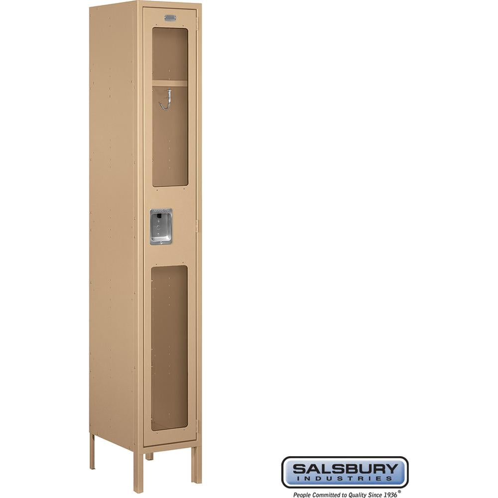 12" Wide Single Tier See-Through Metal Locker - 1 Wide - 6 Feet High - 15" Deep by Salsbury