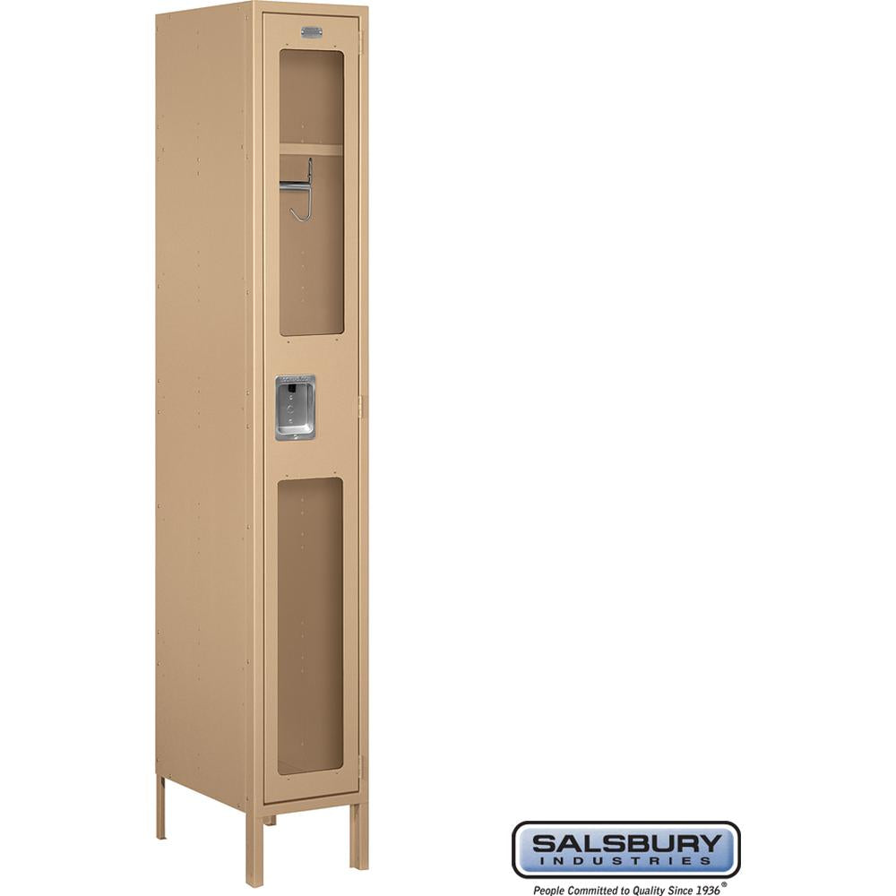 12" Wide Single Tier See-Through Metal Locker - 1 Wide - 6 Feet High - 18" Deep by Salsbury