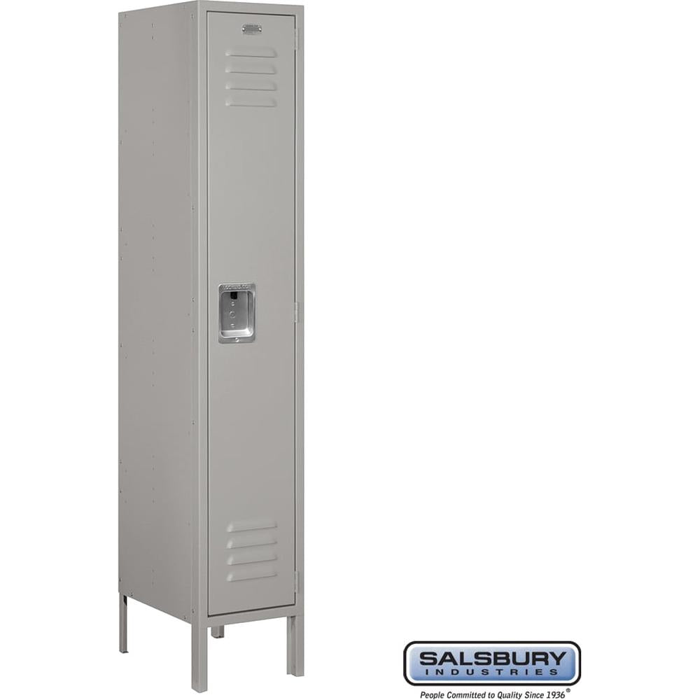 12" Wide Single Tier Standard Metal Locker - 1 Wide - 5 Feet High - 15" Deep by Salsbury
