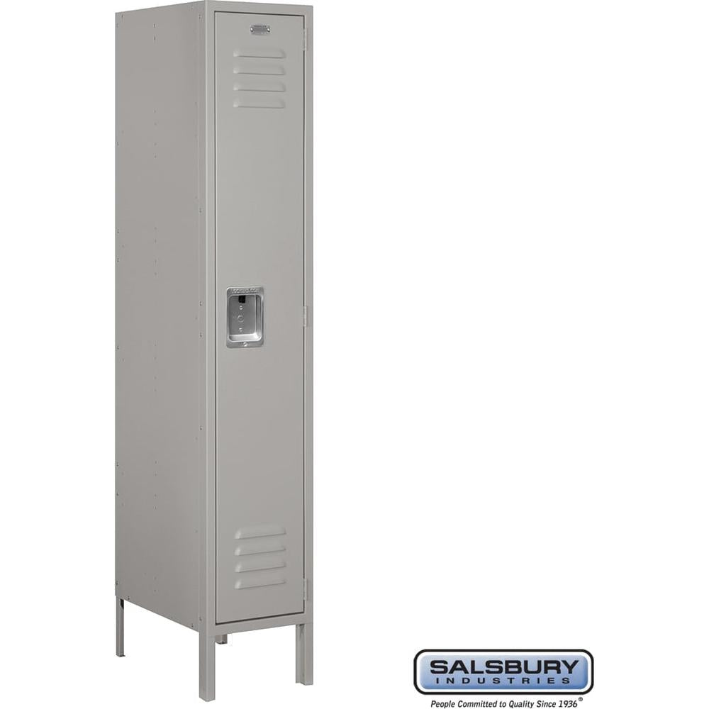 12" Wide Single Tier Standard Metal Locker - 1 Wide - 5 Feet High - 18" Deep by Salsbury