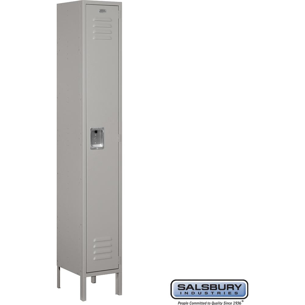 12" Wide Single Tier Standard Metal Locker - 1 Wide - 6 Feet High - 12" Deep by Salsbury