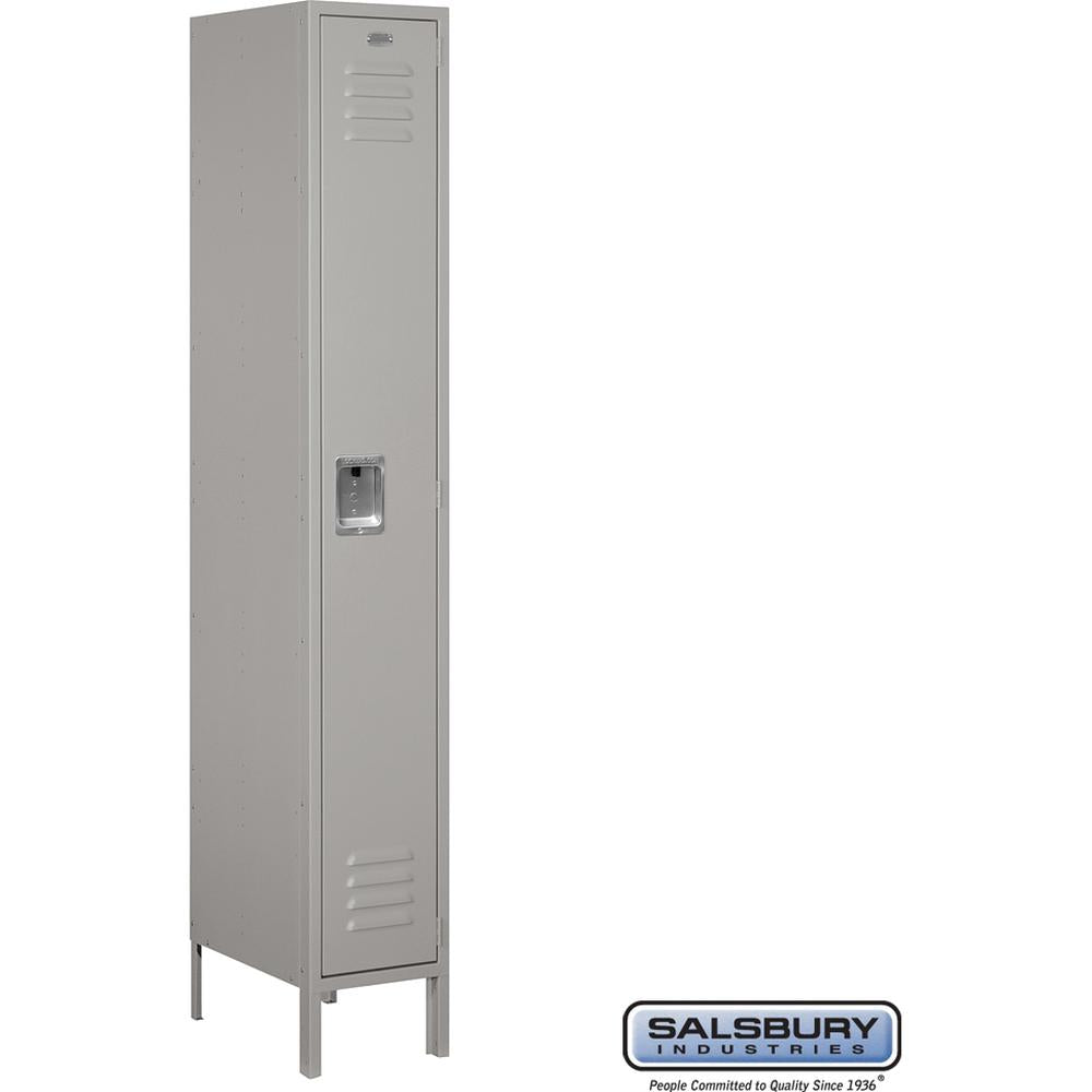 12" Wide Single Tier Standard Metal Locker - 1 Wide - 6 Feet High - 18" Deep by Salsbury