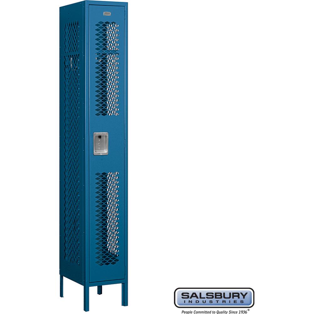 12" Wide Single Tier Vented Metal Locker - 1 Wide - 6 Feet High - 15" Deep by Salsbury