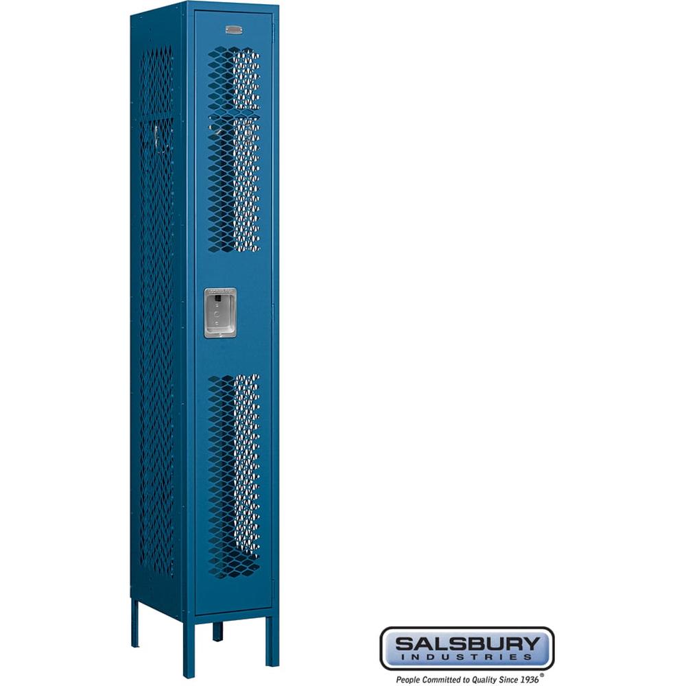 12" Wide Single Tier Vented Metal Locker - 1 Wide - 6 Feet High - 15" Deep by Salsbury