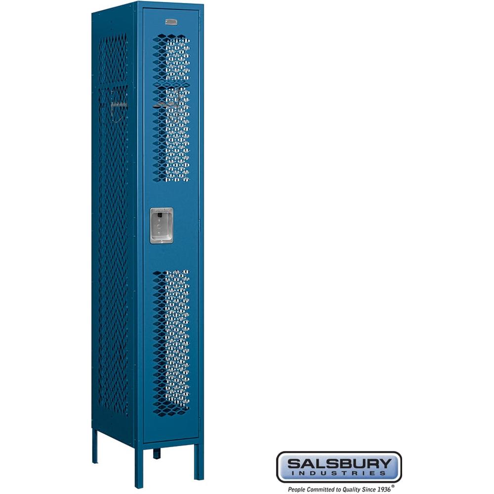 12" Wide Single Tier Vented Metal Locker - 1 Wide - 6 Feet High - 18" Deep by Salsbury