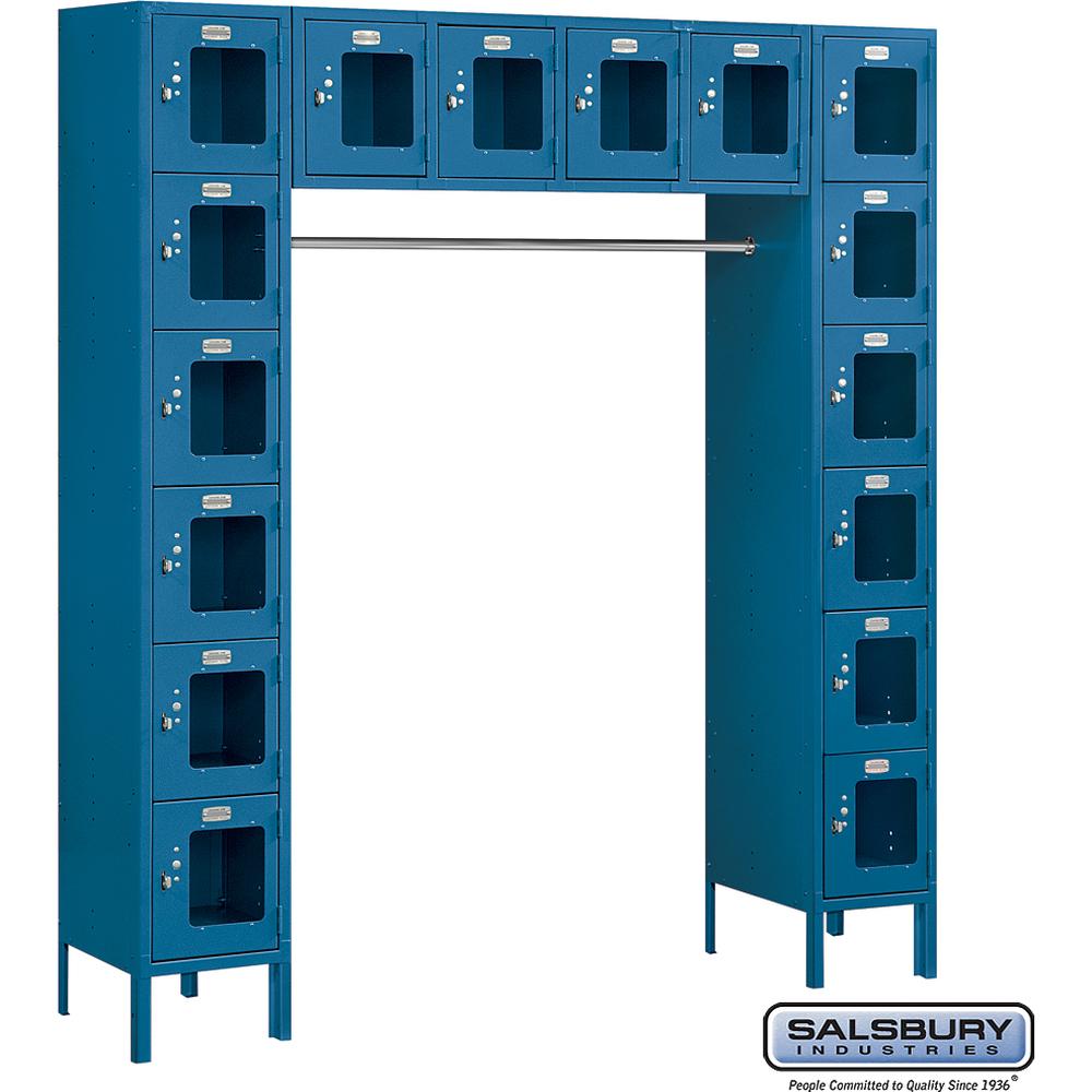 12" Wide Six Tier Box Style Bridge See-Through Metal Locker - 16 Box - 18" Deep by Salsbury