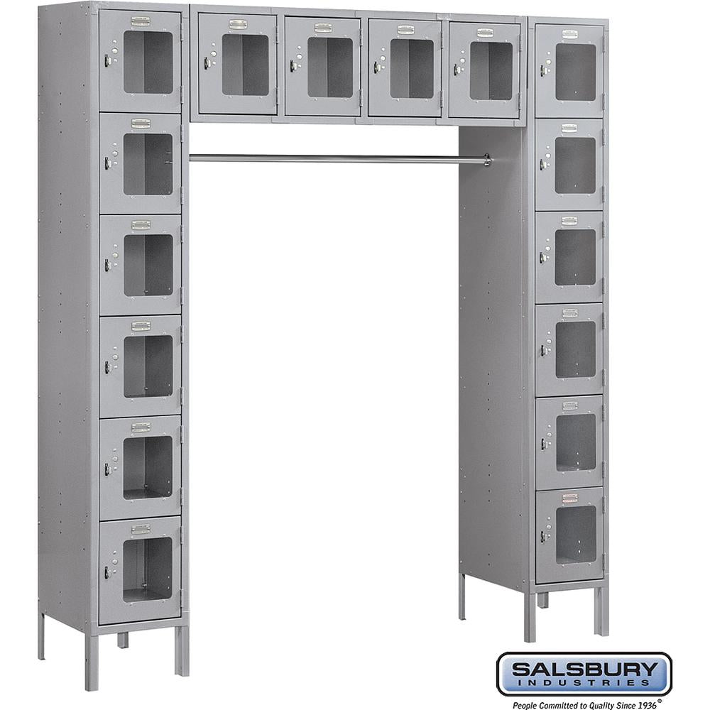 12" Wide Six Tier Box Style Bridge See-Through Metal Locker - 16 Box - 18" Deep by Salsbury