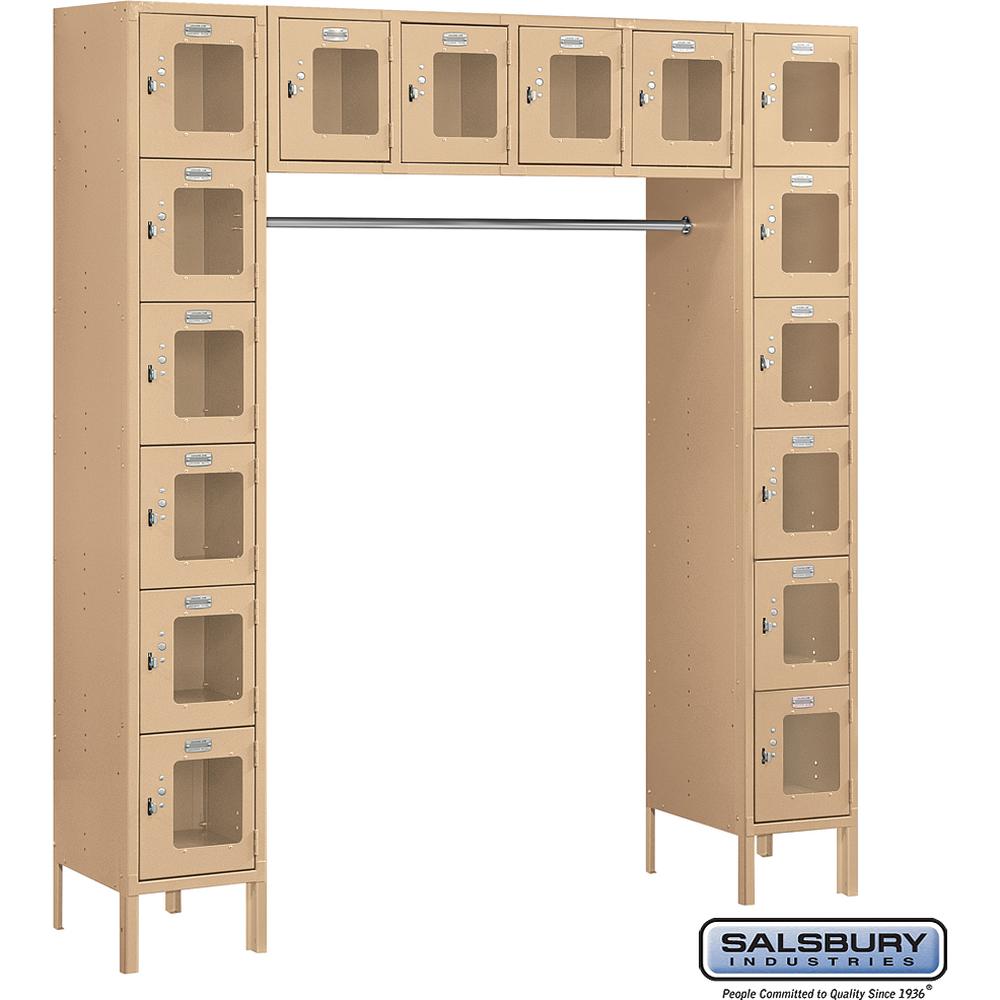 12" Wide Six Tier Box Style Bridge See-Through Metal Locker - 16 Box - 18" Deep by Salsbury