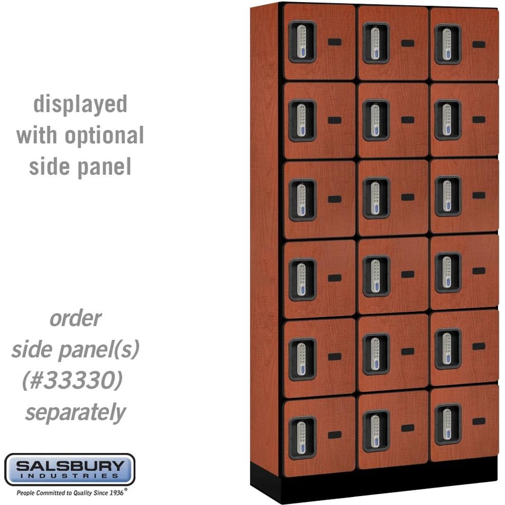 12" Wide Six Tier Box Style Designer Wood Locker - 3 Wide - 6 Feet High - 15" Deep by Salsbury