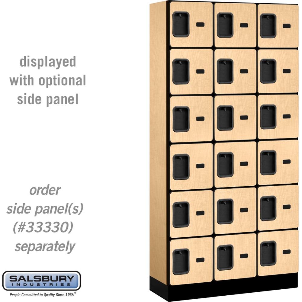 12" Wide Six Tier Box Style Designer Wood Locker - 3 Wide - 6 Feet High - 15" Deep by Salsbury