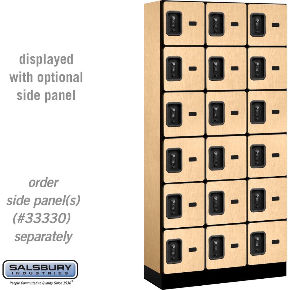 12" Wide Six Tier Box Style Designer Wood Locker - 3 Wide - 6 Feet High - 15" Deep by Salsbury