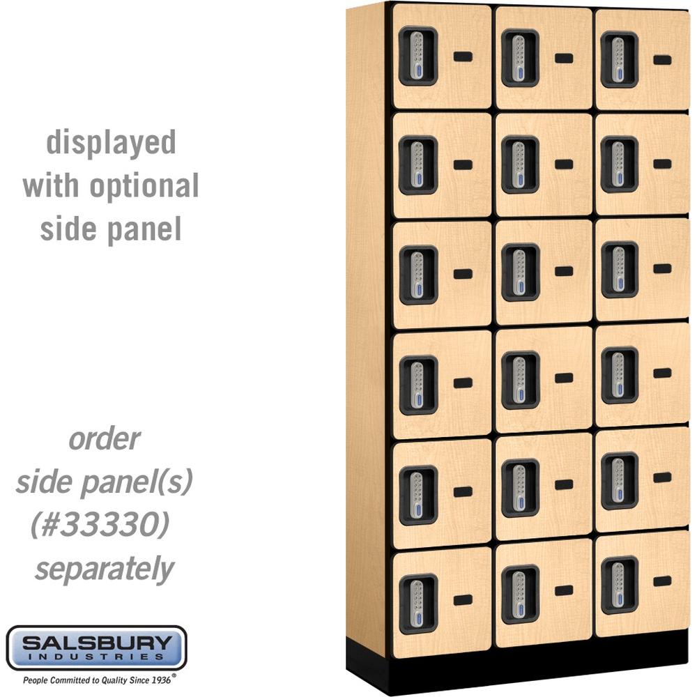 12" Wide Six Tier Box Style Designer Wood Locker - 3 Wide - 6 Feet High - 15" Deep by Salsbury