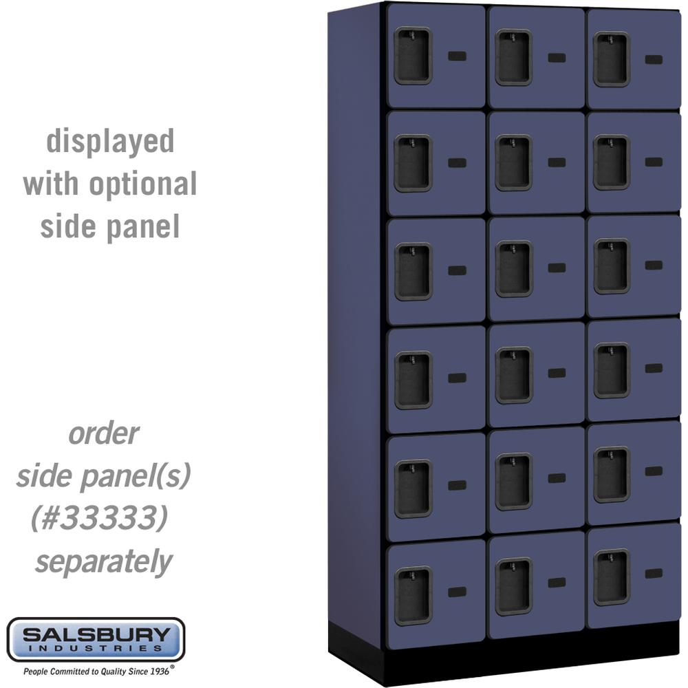 12" Wide Six Tier Box Style Designer Wood Locker - 3 Wide - 6 Feet High - 18" Deep by Salsbury
