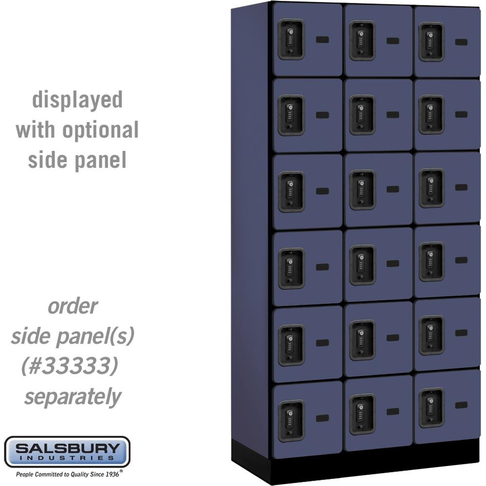 12" Wide Six Tier Box Style Designer Wood Locker - 3 Wide - 6 Feet High - 18" Deep by Salsbury