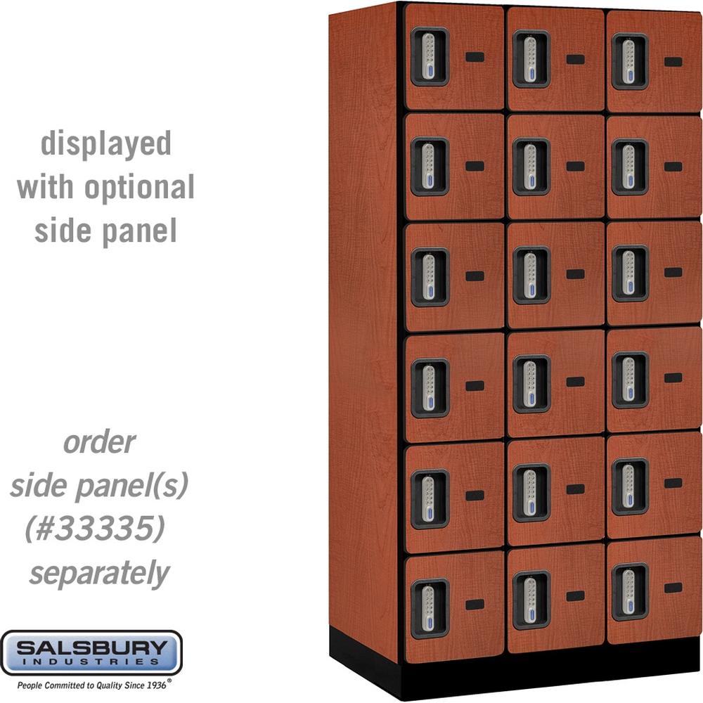 12" Wide Six Tier Box Style Designer Wood Locker - 3 Wide - 6 Feet High - 21" Deep by Salsbury