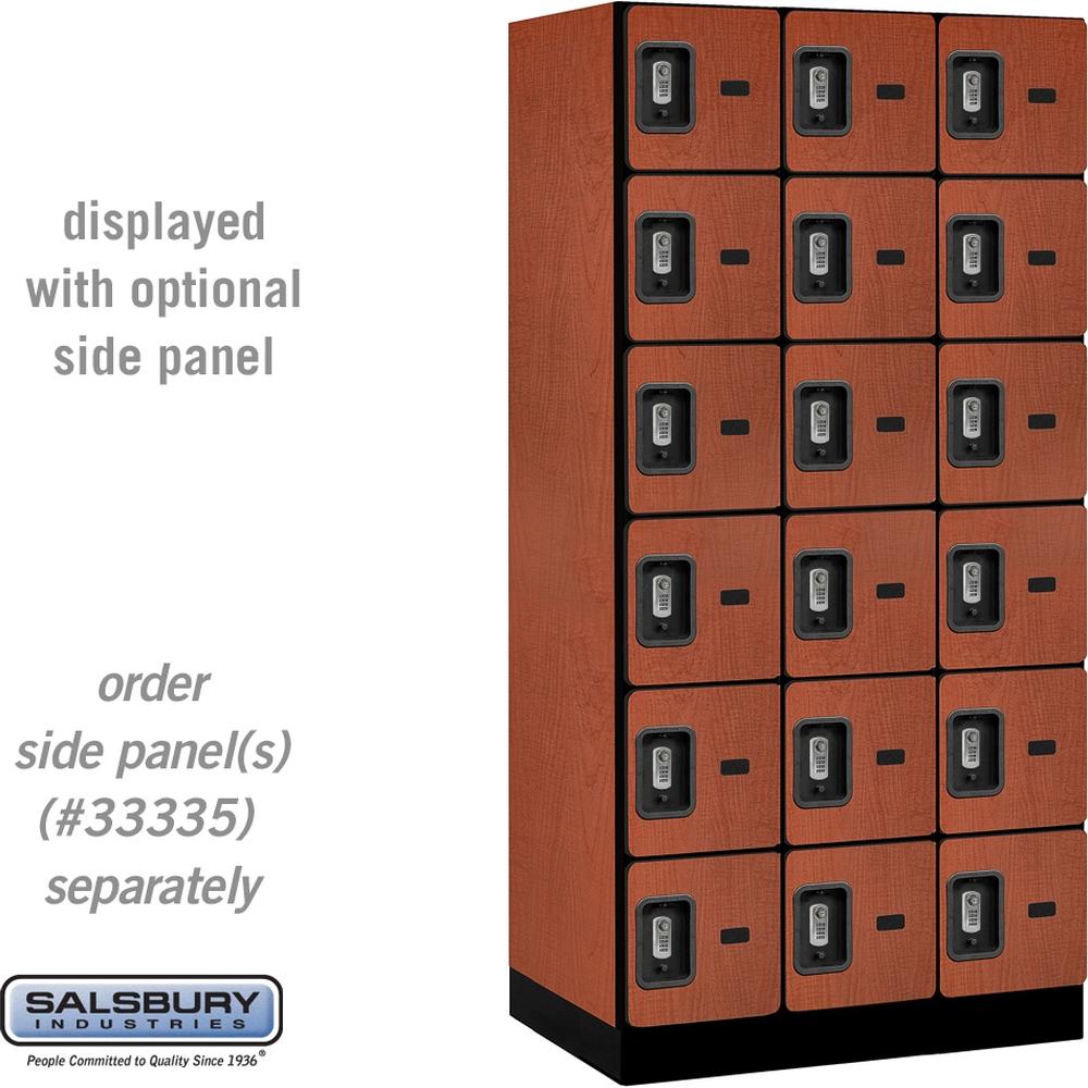 12" Wide Six Tier Box Style Designer Wood Locker - 3 Wide - 6 Feet High - 21" Deep by Salsbury