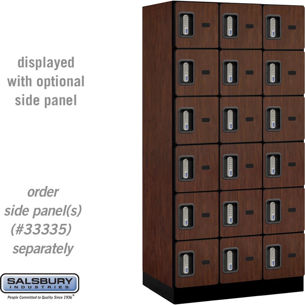 12" Wide Six Tier Box Style Designer Wood Locker - 3 Wide - 6 Feet High - 21" Deep by Salsbury