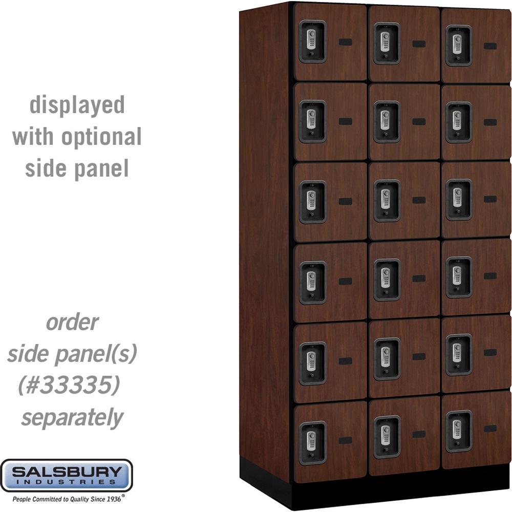 12" Wide Six Tier Box Style Designer Wood Locker - 3 Wide - 6 Feet High - 21" Deep by Salsbury