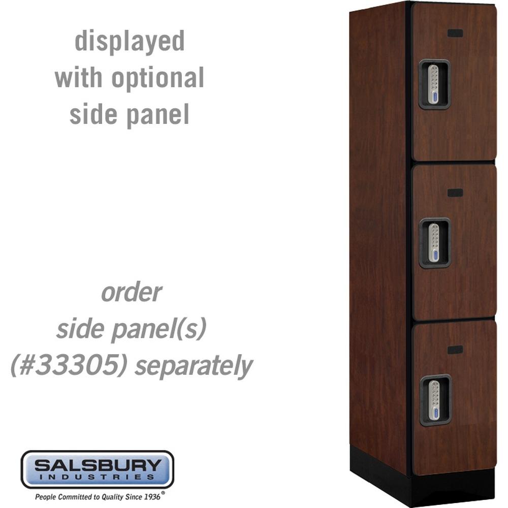 12" Wide Triple Tier Designer Wood Locker - 1 Wide - 5 Feet High - 21" Deep by Salsbury