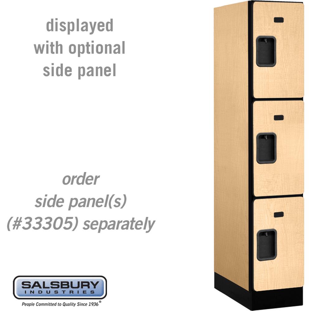 12" Wide Triple Tier Designer Wood Locker - 1 Wide - 5 Feet High - 21" Deep by Salsbury