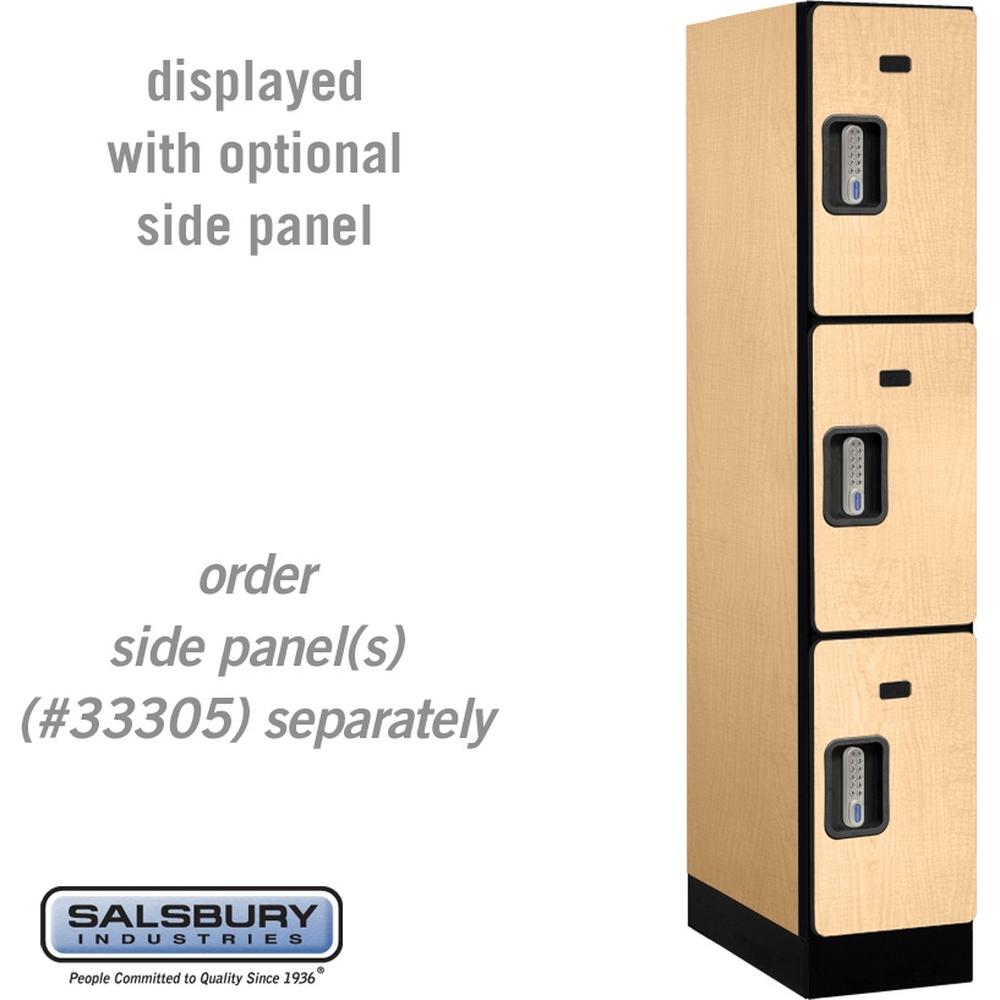 12" Wide Triple Tier Designer Wood Locker - 1 Wide - 5 Feet High - 21" Deep by Salsbury