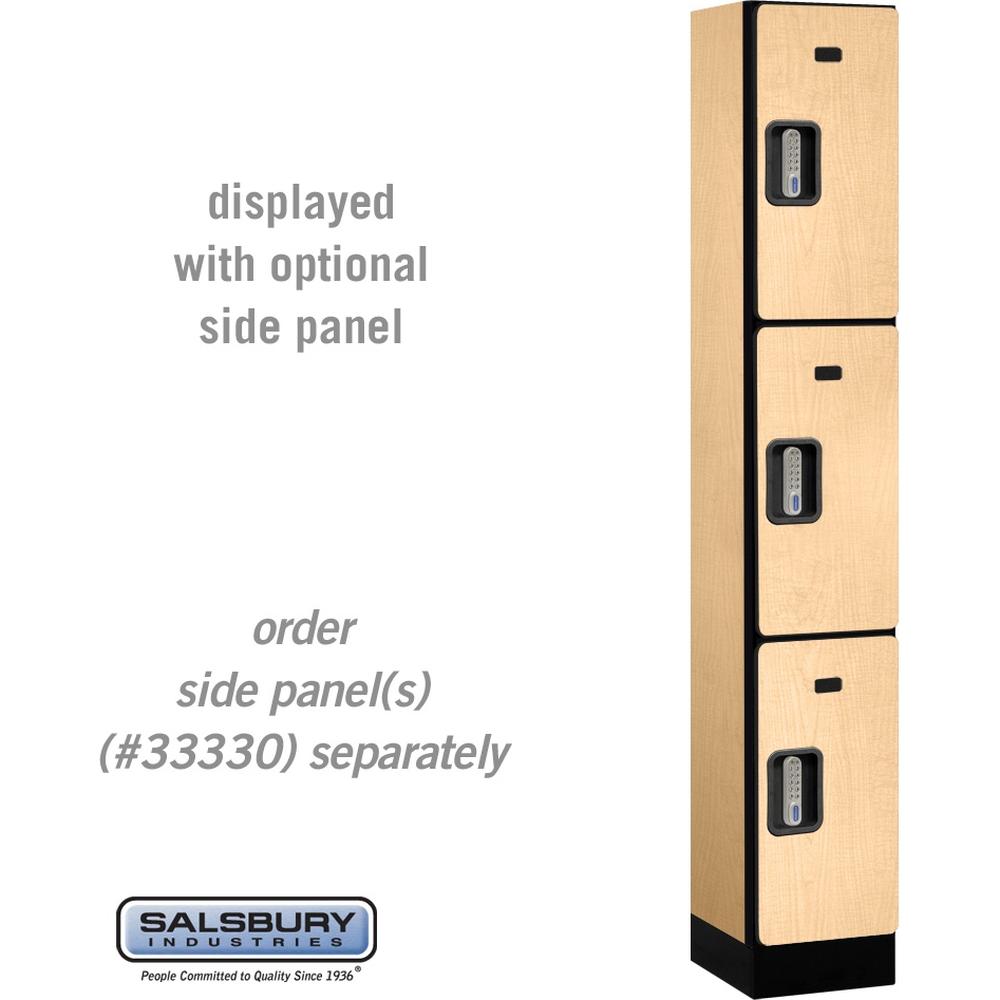 12" Wide Triple Tier Designer Wood Locker - 1 Wide - 6 Feet High - 15" Deep by Salsbury
