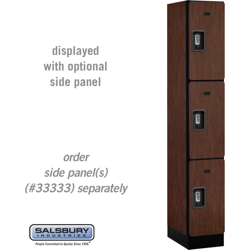 12" Wide Triple Tier Designer Wood Locker - 1 Wide - 6 Feet High - 18" Deep by Salsbury