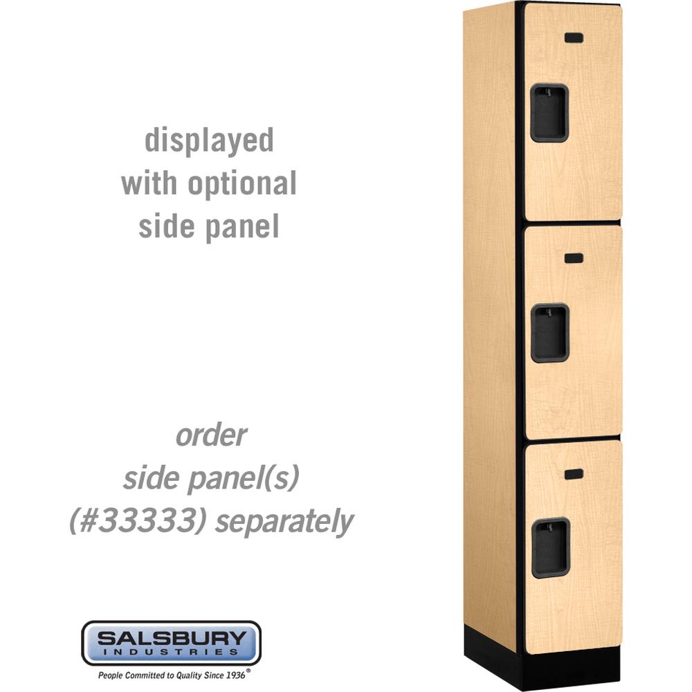 12" Wide Triple Tier Designer Wood Locker - 1 Wide - 6 Feet High - 18" Deep by Salsbury