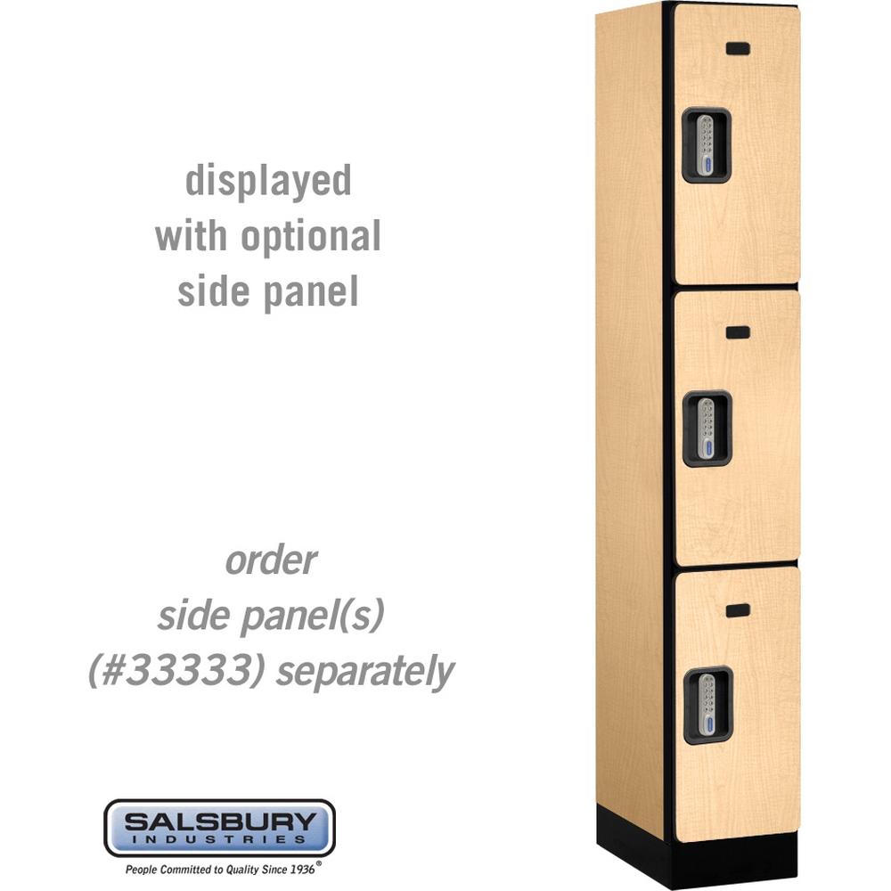 12" Wide Triple Tier Designer Wood Locker - 1 Wide - 6 Feet High - 18" Deep by Salsbury