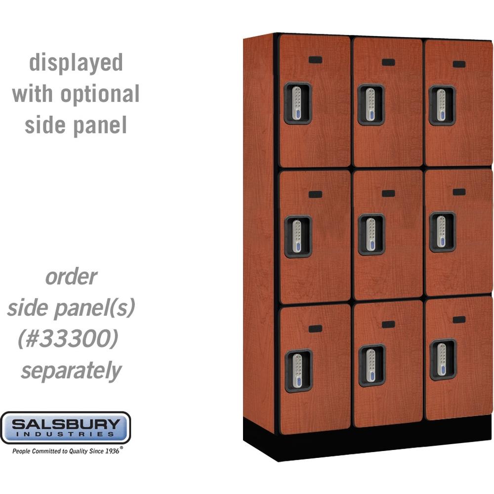 12" Wide Triple Tier Designer Wood Locker - 3 Wide - 5 Feet High - 15" Deep by Salsbury