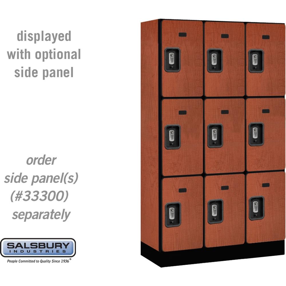 12" Wide Triple Tier Designer Wood Locker - 3 Wide - 5 Feet High - 15" Deep by Salsbury