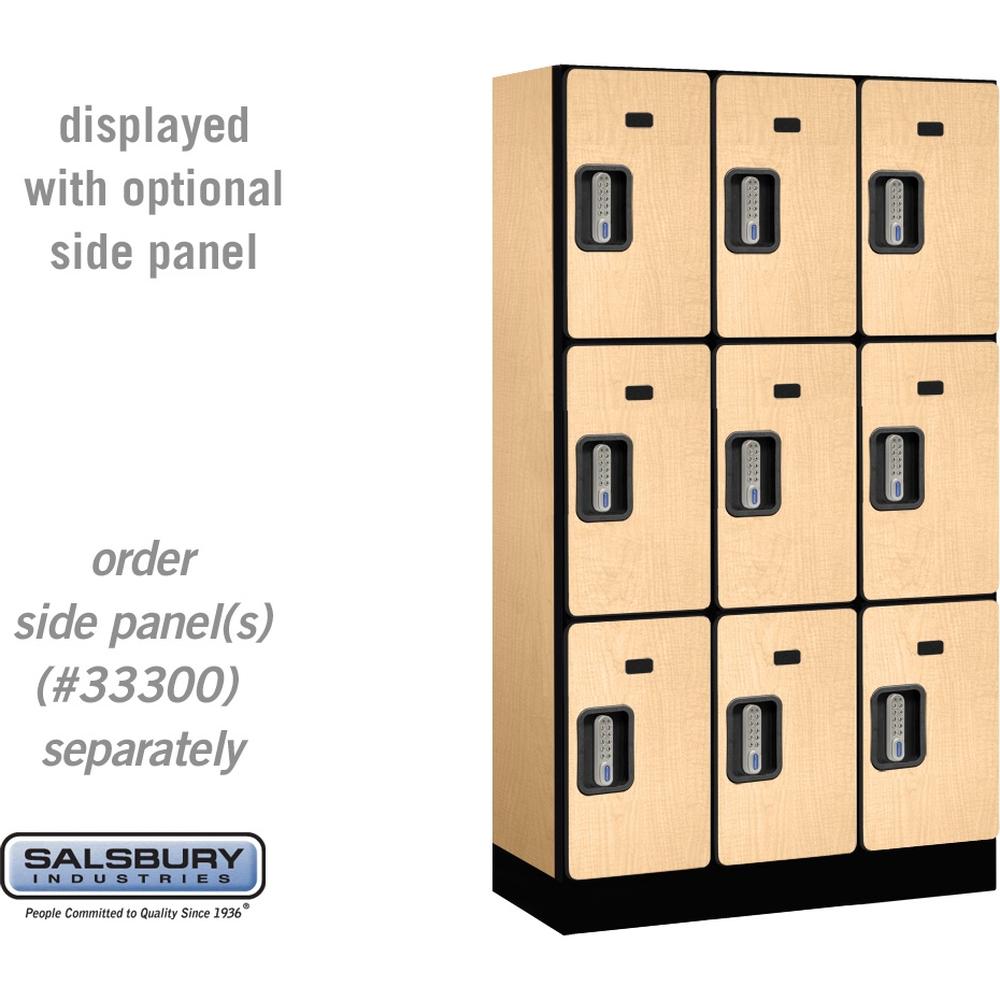 12" Wide Triple Tier Designer Wood Locker - 3 Wide - 5 Feet High - 15" Deep by Salsbury