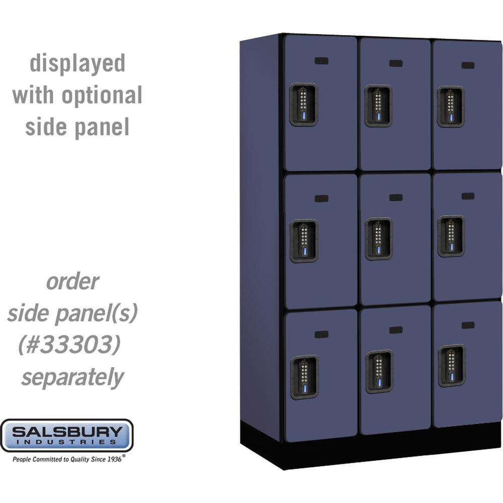 12" Wide Triple Tier Designer Wood Locker - 3 Wide - 5 Feet High - 18" Deep by Salsbury