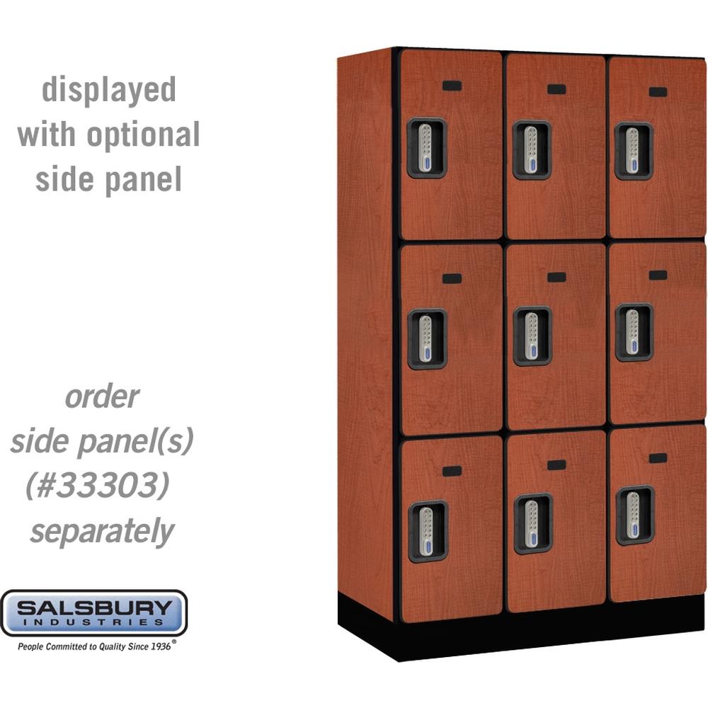 12" Wide Triple Tier Designer Wood Locker - 3 Wide - 5 Feet High - 18" Deep by Salsbury