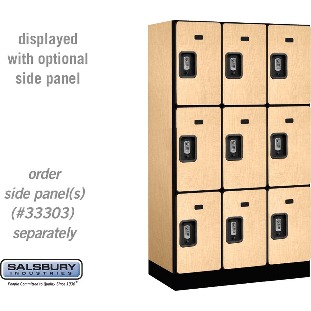 12" Wide Triple Tier Designer Wood Locker - 3 Wide - 5 Feet High - 18" Deep by Salsbury