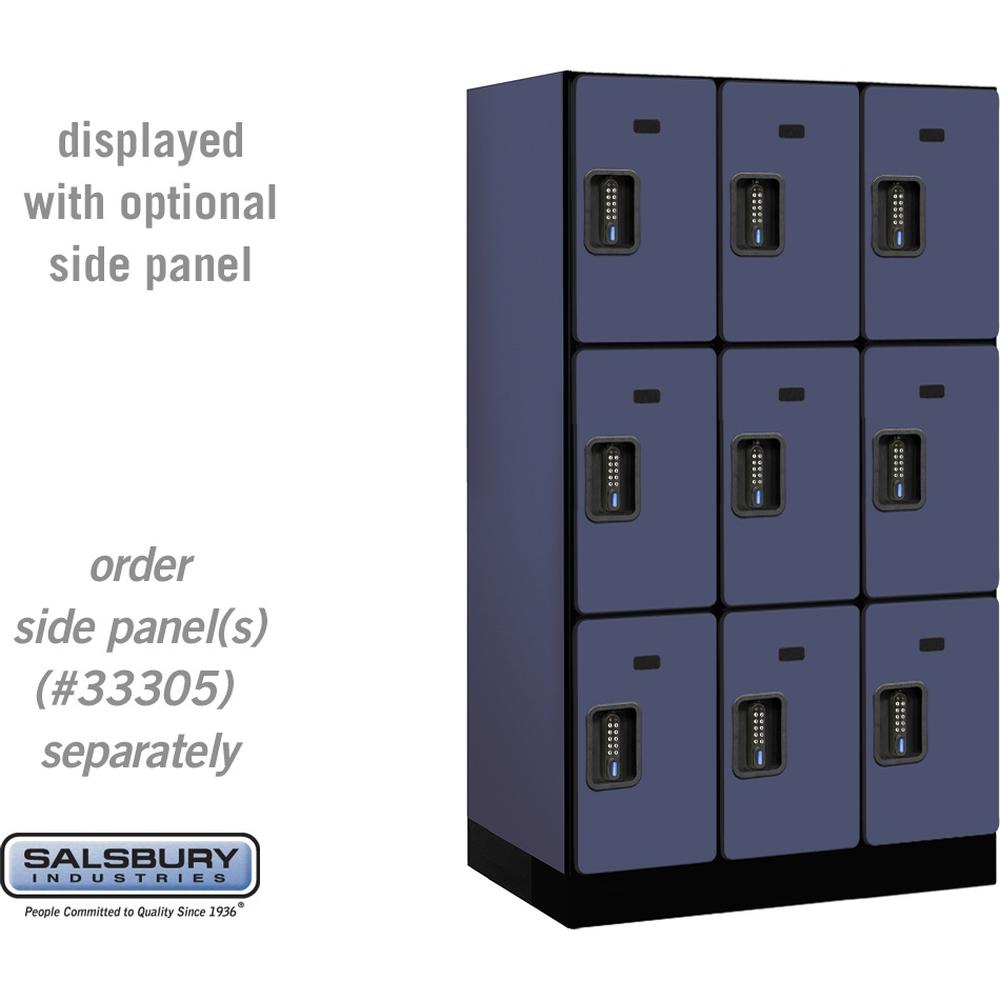 12" Wide Triple Tier Designer Wood Locker - 3 Wide - 5 Feet High - 21" Deep by Salsbury