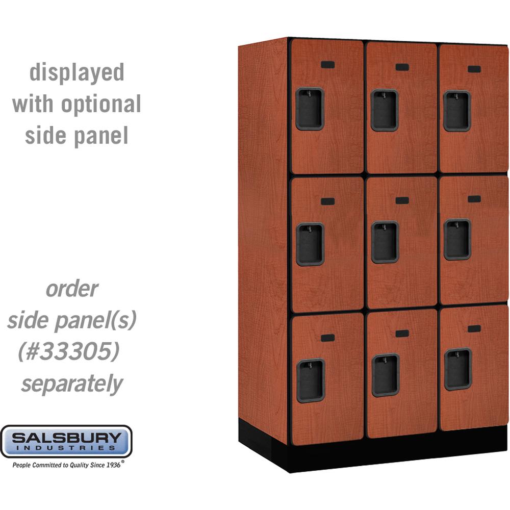 12" Wide Triple Tier Designer Wood Locker - 3 Wide - 5 Feet High - 21" Deep by Salsbury