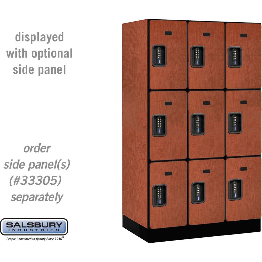 12" Wide Triple Tier Designer Wood Locker - 3 Wide - 5 Feet High - 21" Deep by Salsbury