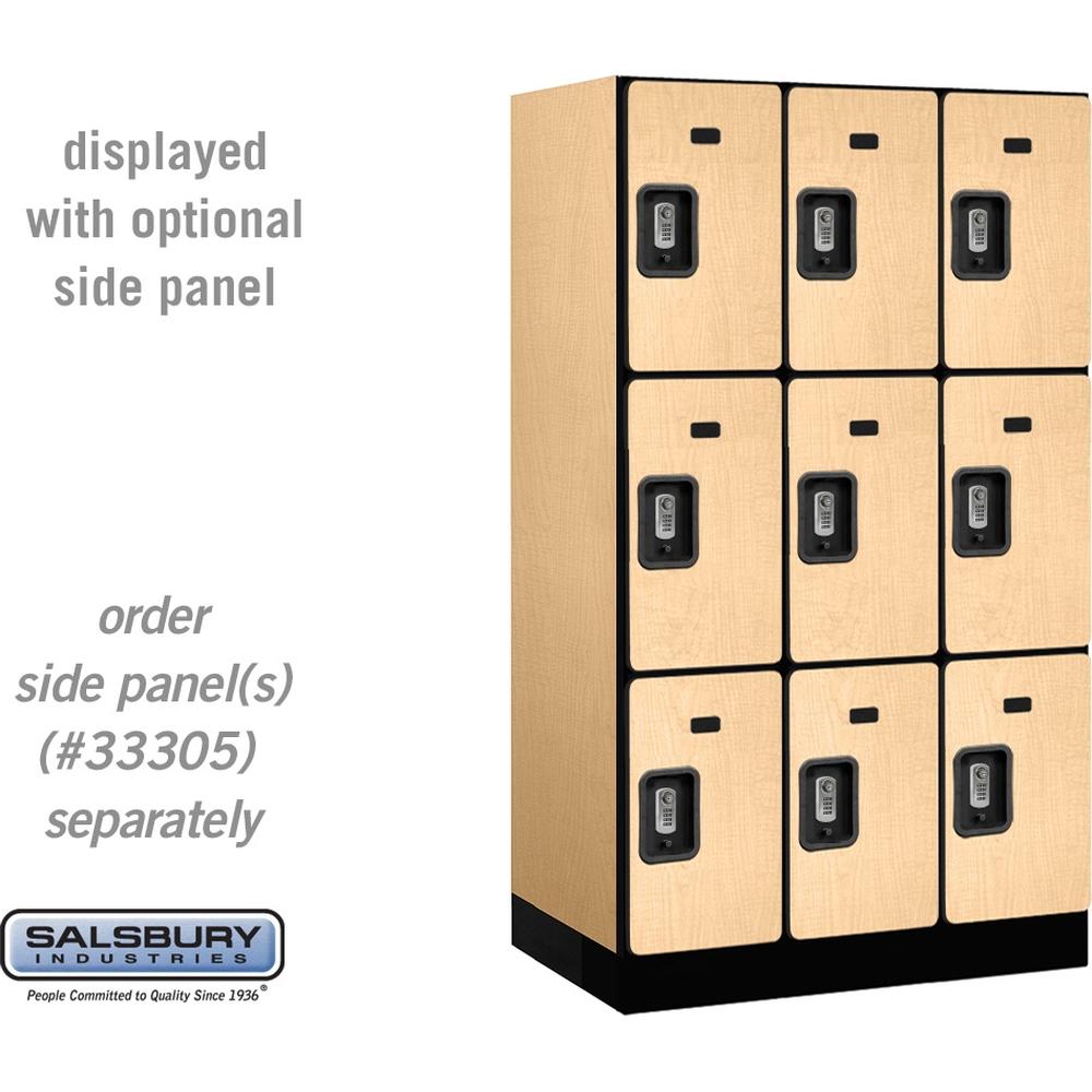 12" Wide Triple Tier Designer Wood Locker - 3 Wide - 5 Feet High - 21" Deep by Salsbury