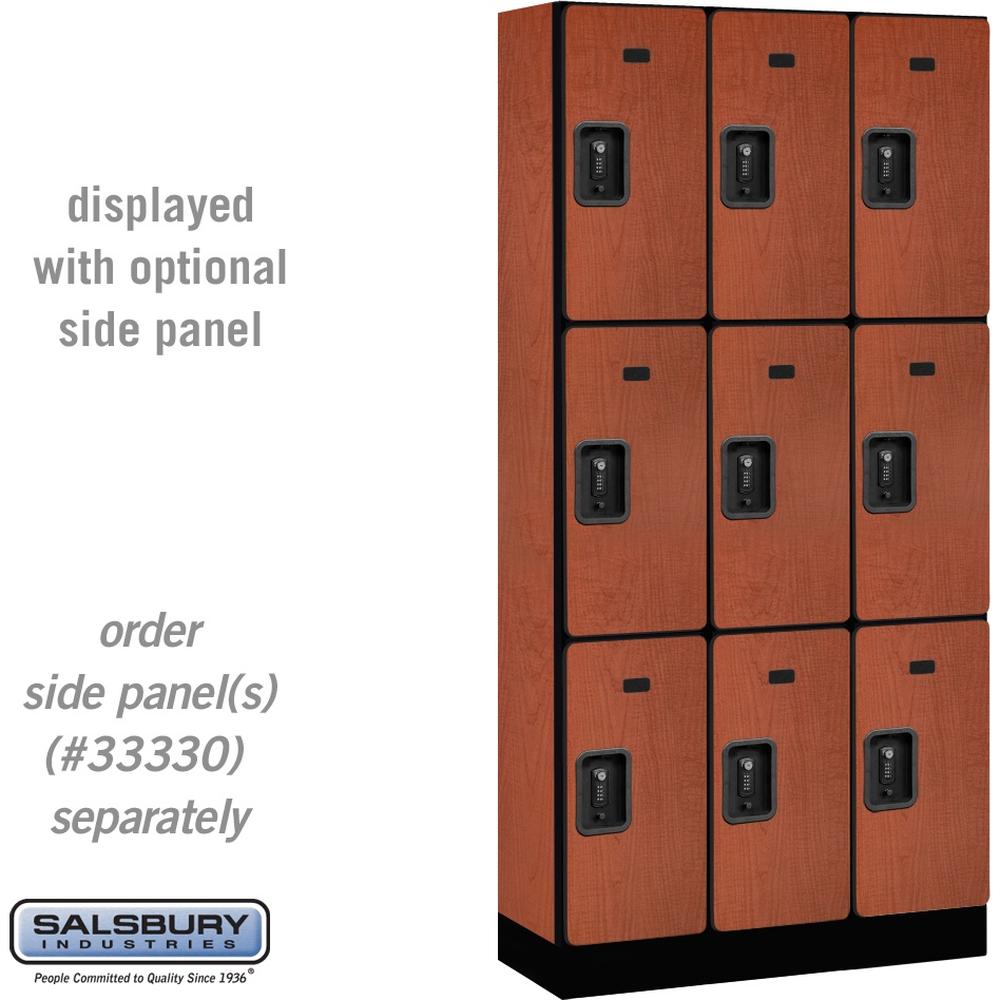 12" Wide Triple Tier Designer Wood Locker - 3 Wide - 6 Feet High - 15" Deep by Salsbury