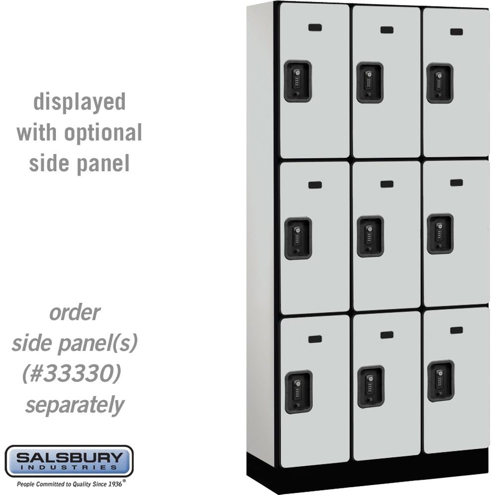 12" Wide Triple Tier Designer Wood Locker - 3 Wide - 6 Feet High - 15" Deep by Salsbury