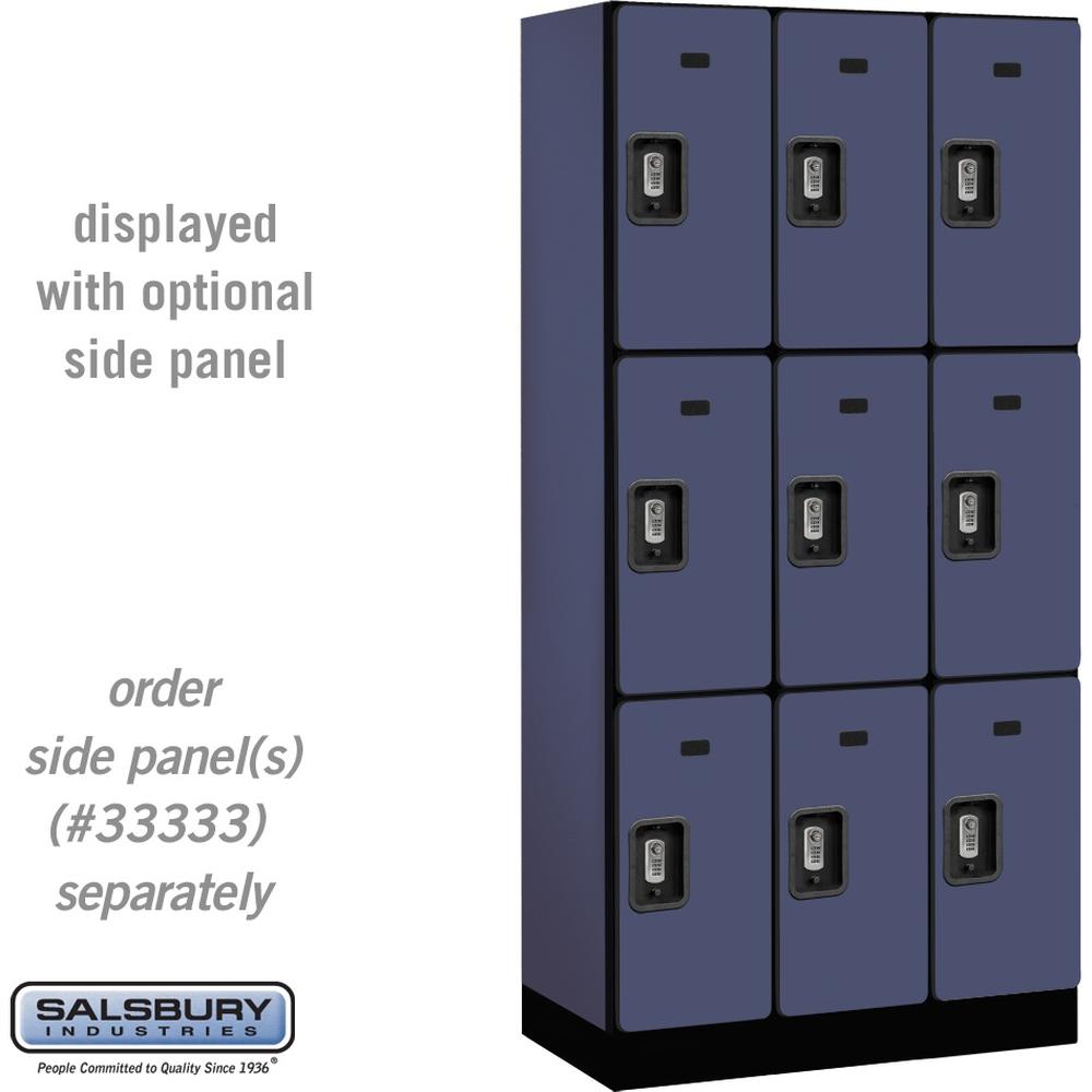 12" Wide Triple Tier Designer Wood Locker - 3 Wide - 6 Feet High - 18" Deep by Salsbury
