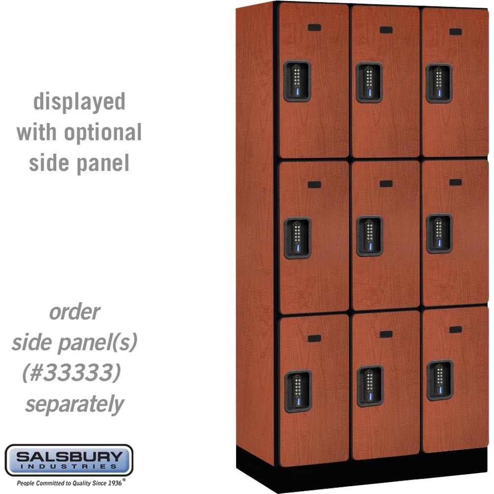 12" Wide Triple Tier Designer Wood Locker - 3 Wide - 6 Feet High - 18" Deep by Salsbury