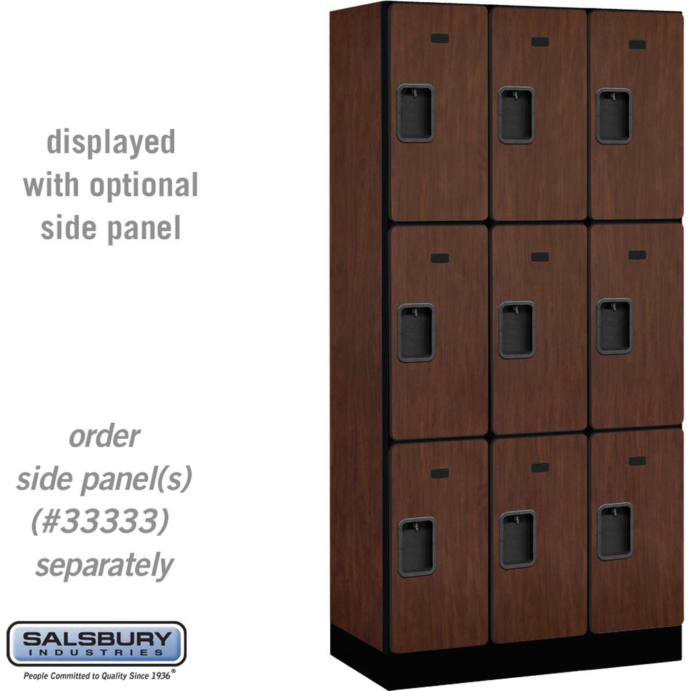 12" Wide Triple Tier Designer Wood Locker - 3 Wide - 6 Feet High - 18" Deep by Salsbury