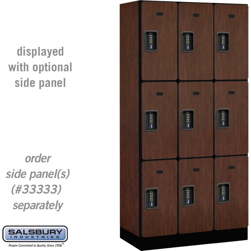 12" Wide Triple Tier Designer Wood Locker - 3 Wide - 6 Feet High - 18" Deep by Salsbury