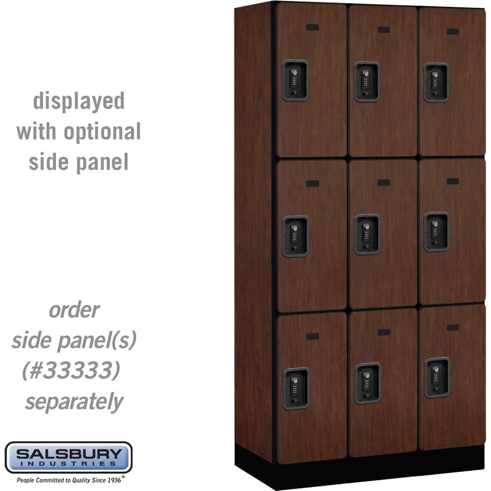 12" Wide Triple Tier Designer Wood Locker - 3 Wide - 6 Feet High - 18" Deep by Salsbury