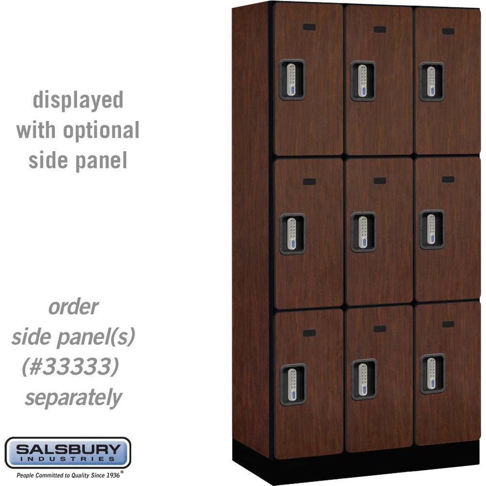 12" Wide Triple Tier Designer Wood Locker - 3 Wide - 6 Feet High - 18" Deep by Salsbury