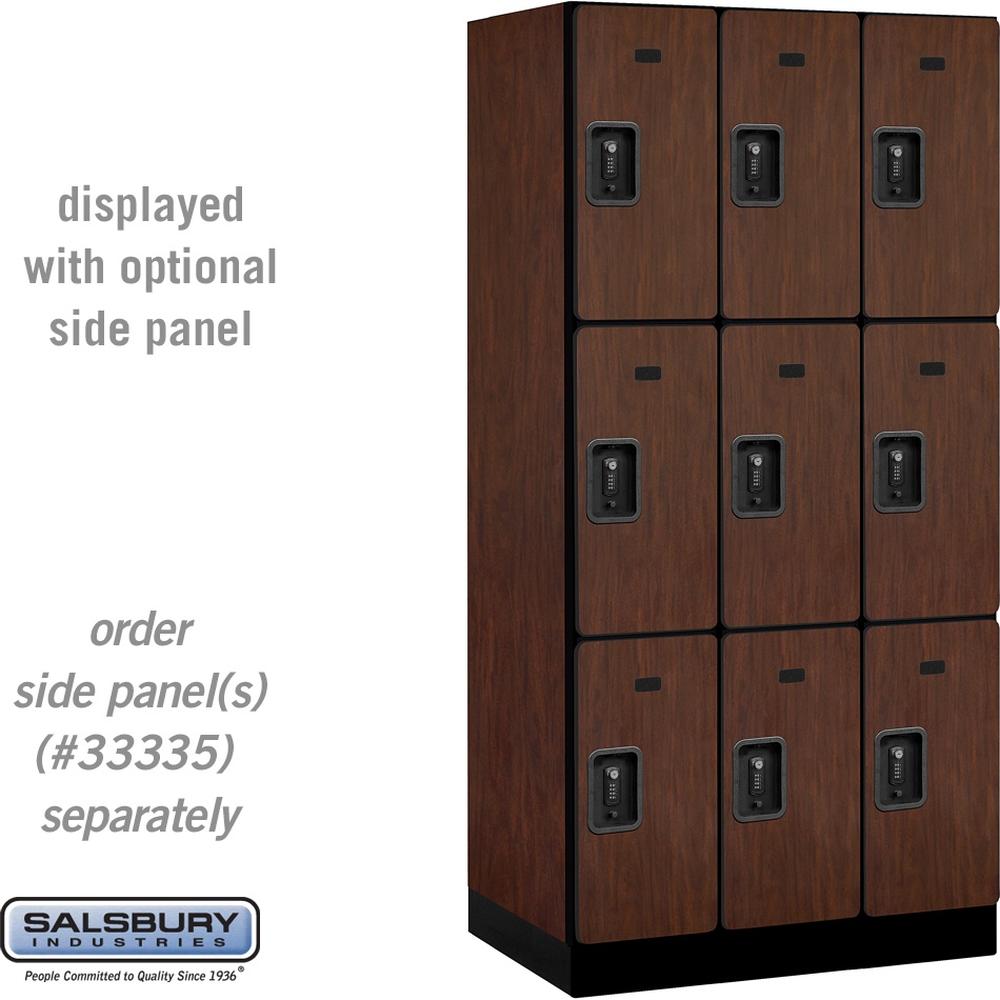 12" Wide Triple Tier Designer Wood Locker - 3 Wide - 6 Feet High - 21" Deep by Salsbury